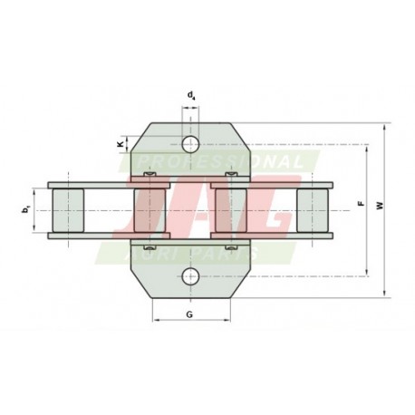 Łańcuch przenośnika 94 O 16 ML sworzeń 6,9mm