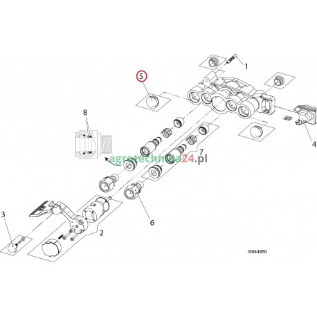 Zestaw zatyczek gniazd hydraulicznych ładowacza Quicke 5044966