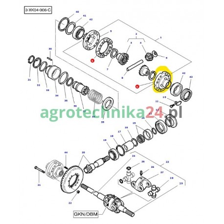 Obudowa mechanizmu różnicowego osi przedniej ciągnika Massey Ferguson 3764765M91