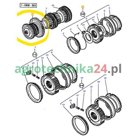 Synchronizator skrzyni biegów ciągnika Massey Ferguson 3580528M91