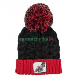 Dziecięca czapka z pomponem czarno-czerwona Massey Ferguson X993322211000