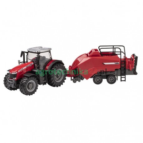 Zabawka ciągnik Massey Ferguson model 8740 z prasą X993222105000