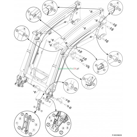 Zestaw tulei ładowacza Quicke seria Q3S-Q5L 60039629