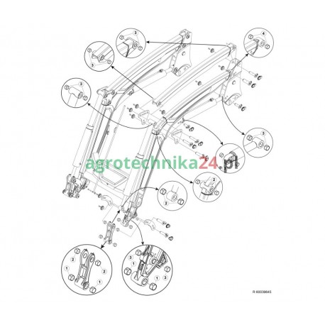 Zestaw tulei ładowacza Quicke seria Q6S-Q8M 60039645