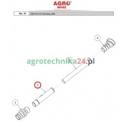 Rurka teleskopowa plastik dół 210mm siewnika AGRO-MASZ SI01714-01