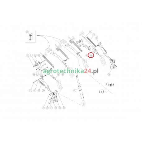 Mocowanie prawe redlicy siewnika Sulky 916228