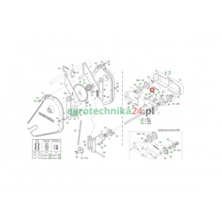 Łańcuch rolkowy 56 ogniw Maschio Gaspardo F06080025