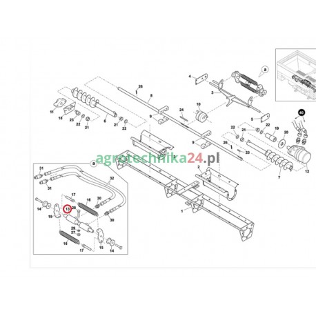 Cylinder hydrauliczny, nurnikowy rozsiewacza MXL UCN06-20/40