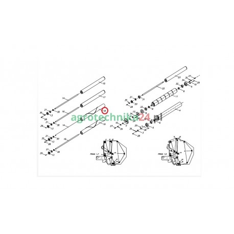 Rolka zabierająca długa prasy Unia 1,7-1,9  5595/751-19-310