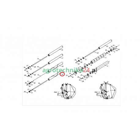 Rolka zabierająca prasy Unia 1,7-1,9 5595/751-19-410