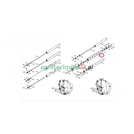 Wałek napędowy prasy Unia 1,7-1,9 5595/751-12-300
