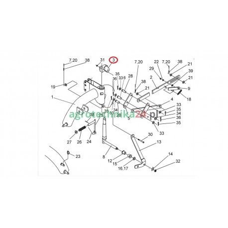 Głowica spawana kosiarki Famarol Mewa 8245-036-020-083