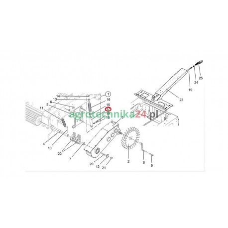 Cylinder hydrauliczny nurnikowy rozsiewacza Famarol 2046/13-00-300.00