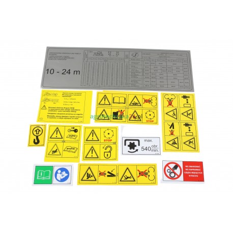 Komplet naklejek, tabela wysiewu rozsiewacza MS 500 2041262