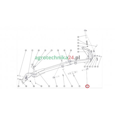 Śruba oczkowa prawa Tr30x3 pług Unia 1150/64-201/0