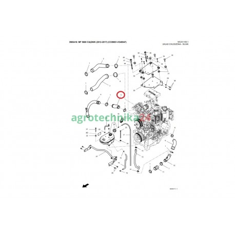 Przewód chłodnicy Massey Ferguson 4377329M4