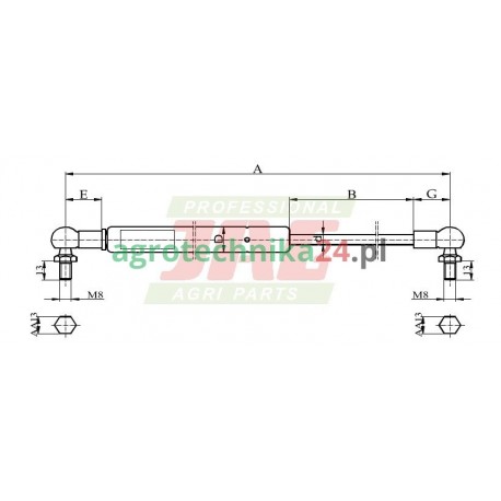 Siłownik gazowy Claas Tucano 0007988570