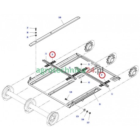 Łańcuch boczny podajnika pochyłego kombajnu AGCO Massey Ferguson Fendt LA344381280