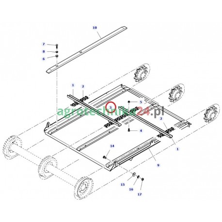 Łańcuch środkowy podajnika pochyłego kombajnu AGCO Massey Ferguson Fendt LA344381281