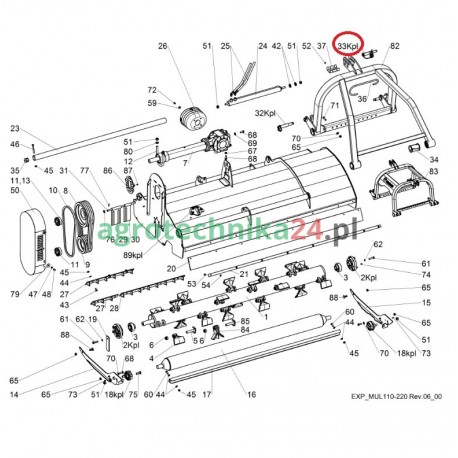 Sworzeń zaczepu górnego 2 kat. kpl Tehnos T00826