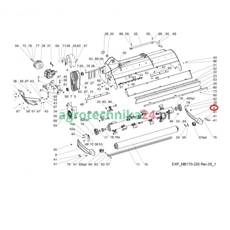 Wspornik wału wsporczego prawy Tehnos T12284