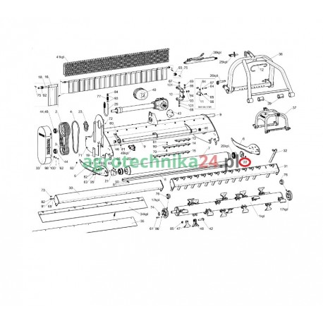 Nośnik skrobaka mały prawy kosiarki Tehnos T02455