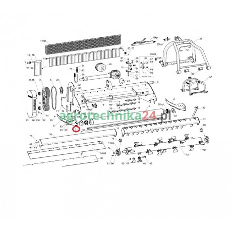 Nośnik skrobaka mały lewy kosiarki Tehnos T02454