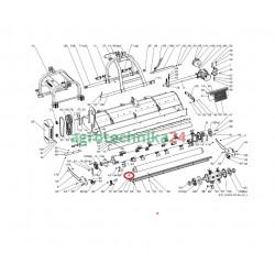 Wał wsporczy kosiarki Tehnos MU250 T02417