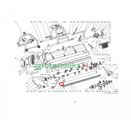 Wał wsporczy kosiarki Tehnos MU250 T02417