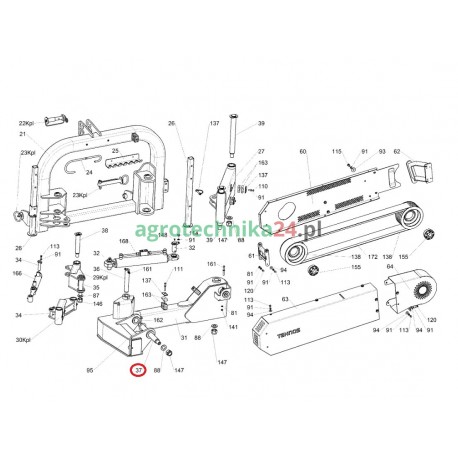 Trzpień kosiarki Tehnos T07042