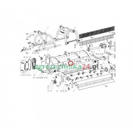 Wał wsporczy kosiarki Tehnos MU280R T02448