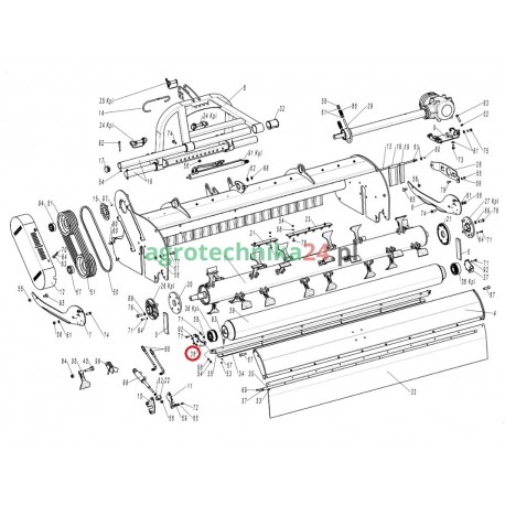 Wspornik lewy rozdrabniacza polowego Tehnos 250R, 280R T04412