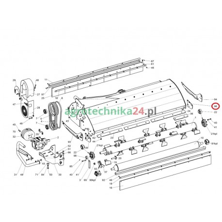 Płoza prawa wspornika kosiarki Tehnos MBL 150-200 T03776