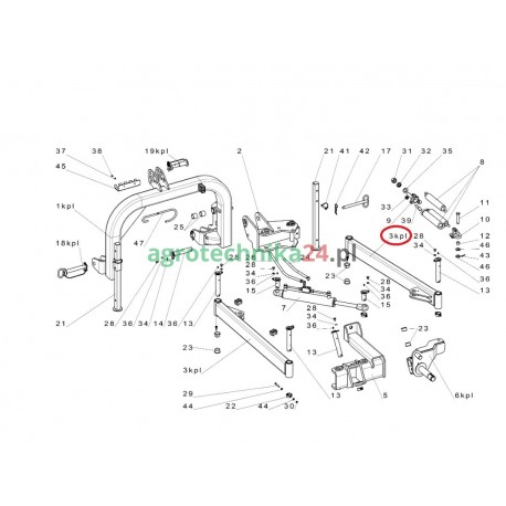 Cięgło kosiarki Tehnos MB 170-220 T03374