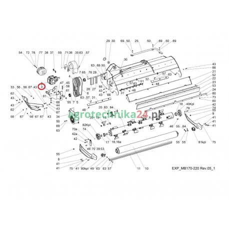 Wspornik przekładni kosiarki Tehnos MB 170-220 T02272