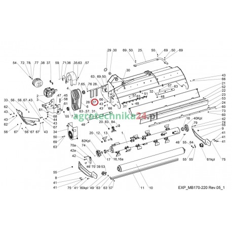 Osłona zabezpieczająca przednia długa metalowa kosiarki Tehnos T00201