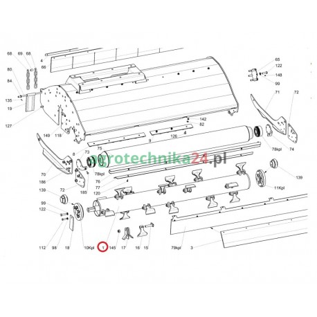 Wirnik z bijakami kosiarki Tehnos MBP 280 T00821