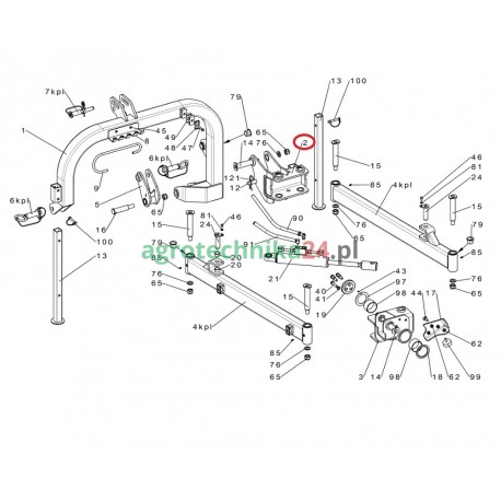 Ruchomy zaczep spawany Tehnos MBL T00305