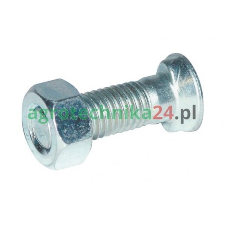 Śruba płużna 2-noskowa z łbem owalnym  M12 x 30 z nakrętką