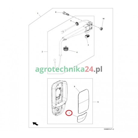 Szkło lusterka Massey Ferguson ACP1005950