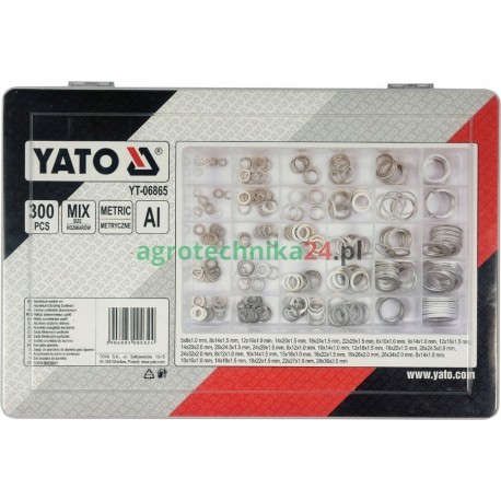 Zestaw 300 podkładek aluminiowych mix rozmiarów YATO YT-06865