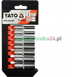 Yato zestaw nasadek długich 1/4" 8-elementowy