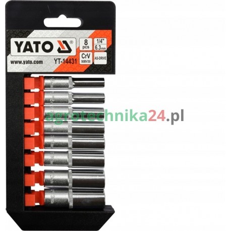Yato zestaw nasadek długich 1/4" 8-elementowy