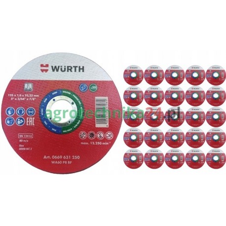 Tarcza do cięcia stali Wurth 0669631250 125 x 1 mm
