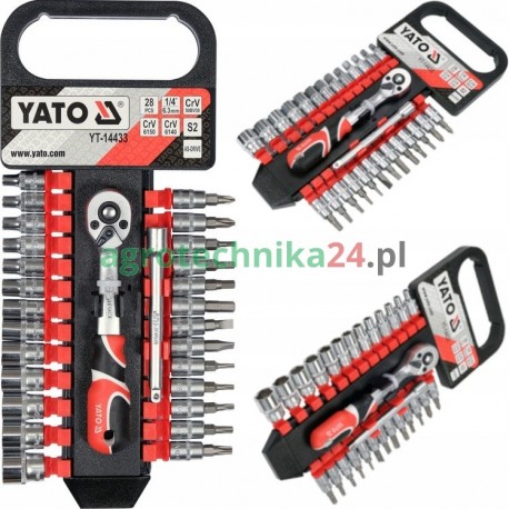 Yato zestaw nasadek z akcesoriami 1/4" 28-elementowy